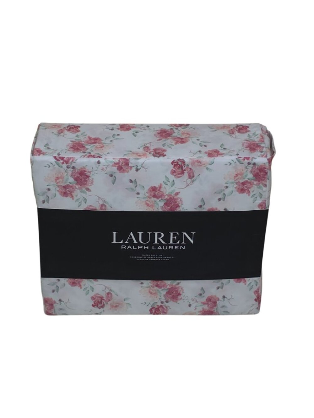 Lauren Ralph Lauren Queen Floral Cotton Sheet Set Crisp Pink Coral Floral - Picture 8 of 8